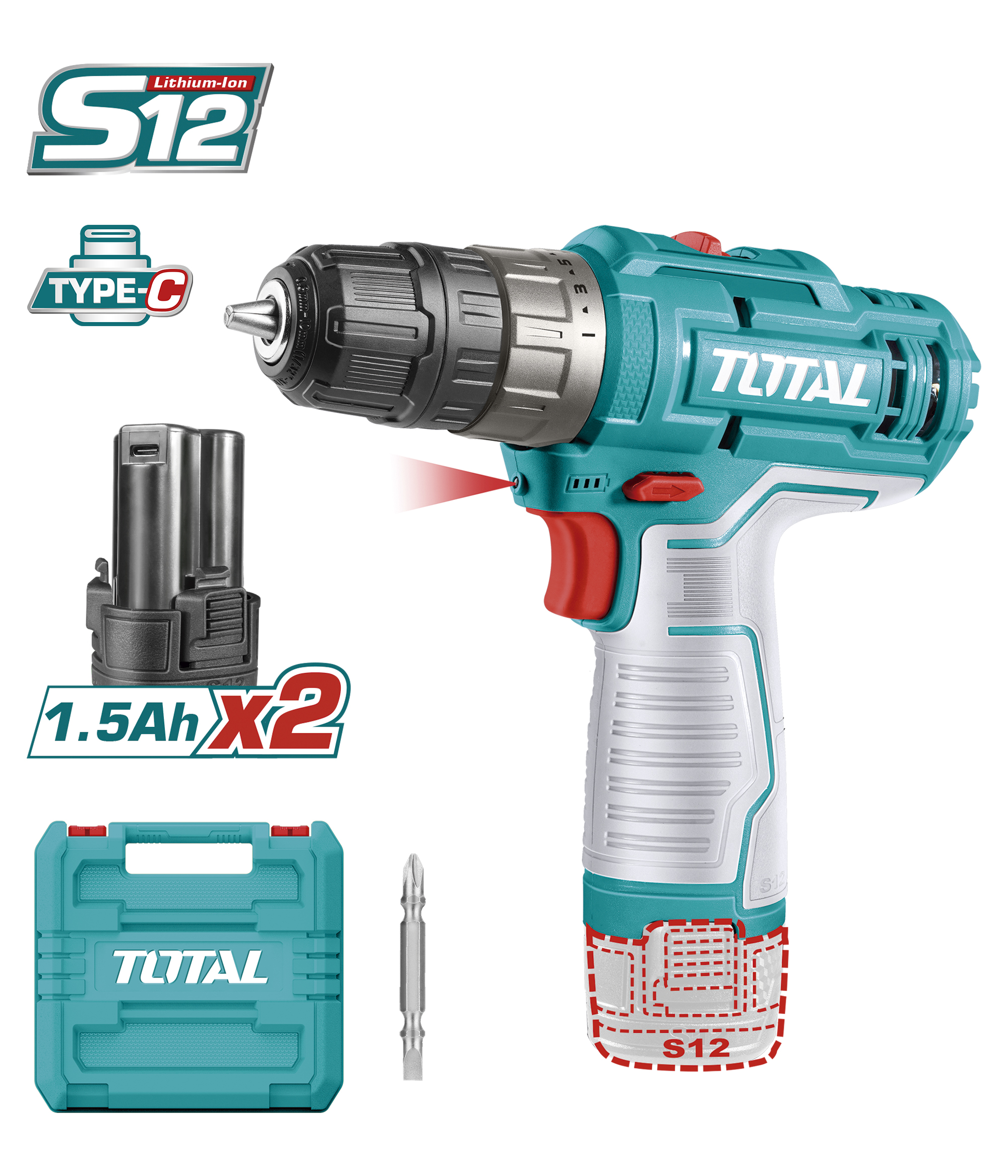 Trapano avvitatore a batteria TDLI12202 | 12 V