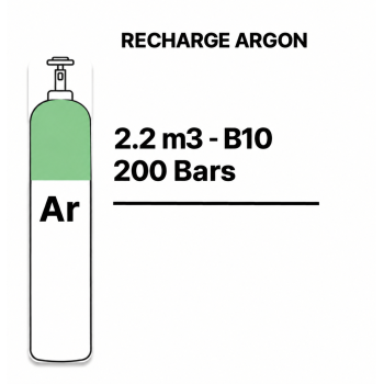 Pure Argon Welding Gas Cylinder - B10 - 2.2 m³ - €245.00