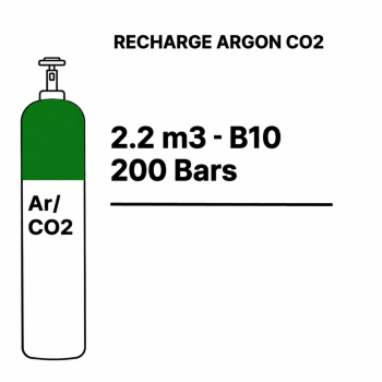 Argon CO2 15% welding gas cylinder - B10 - 2.2m³ - €245.00