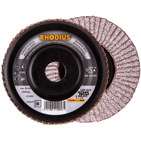 Disque à lamelles pour  l'aluminium  Ø 125 mm  Rhodius LGA ALU