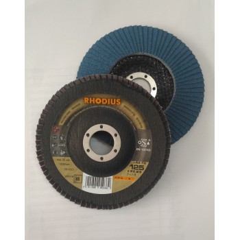 RHODIUS |Disco de lamelas inclinadas para aço e inox Ø 125 mm Rhodius LS