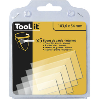 5 lentes 103,6 x 54 mm internas de substituição para máscara GYS