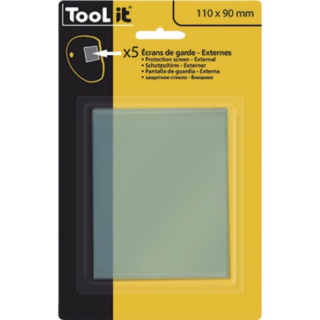 5 pantallas de protección 110 x 90 mm mm exterior para careta GYS