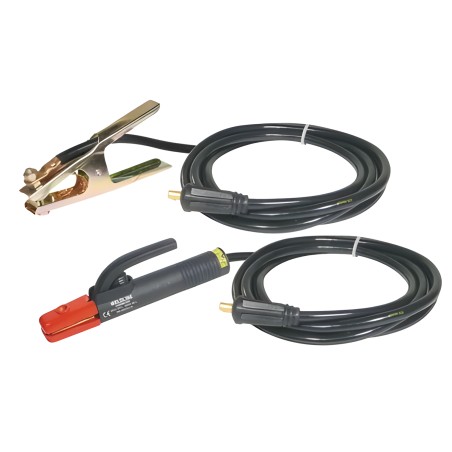 Kit portaelectrodo 400 A + pinza de masa y cables 4 m 50 mm² Weldline