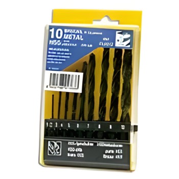 Koffer van 10 gewalste HSS metaalborensets Ø 1 tot 10 mm