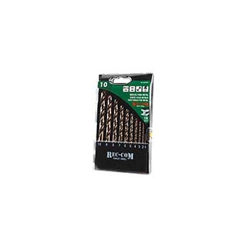 Coffret de 10 forêts métaux HSS  cobalt 5 %  Ø 1 à 10 mm