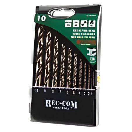 Estojo de 10 brocas para metais HSS cobalto 5% Ø 1 a 10 mm