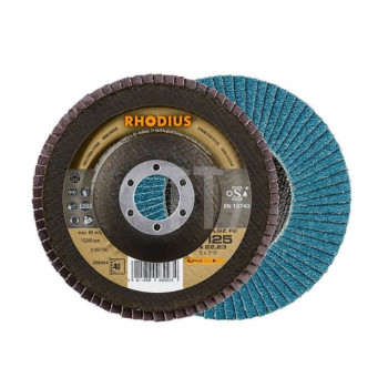 RHODIUS | Disque à  lamelles plat pour acier et inox Ø 125 mm Rhodius LGZ F2