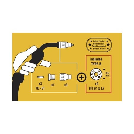 GYS - kit soudage sans gaz pour torche 250 A et galet de type B