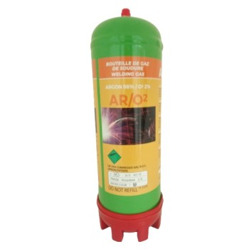 Bouteille jetable  de gaz Argon + O²  pour soudure de l'inox