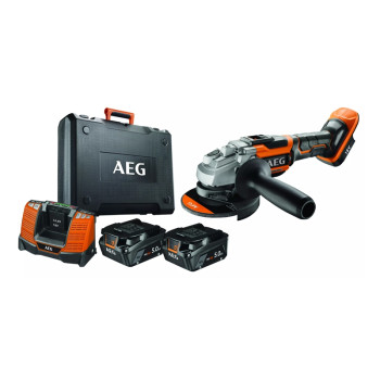 AEG Rebarbadora 125 mm sem fio 18 V em estojo BEWS18-125BL-502C