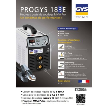 Poste à souder MMA Inverter  PROGYS 183 E