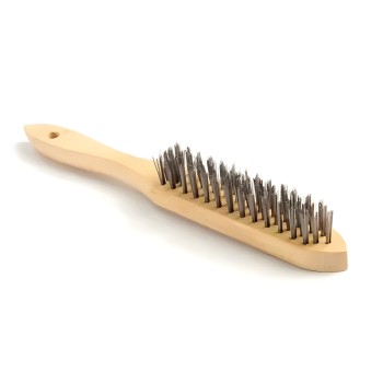Cepillo de soldadura de madera con 3 filas de acero