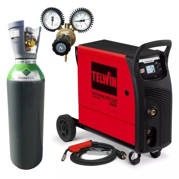 PACK: Saldatrice Telwin Dual 225 + Riduttore di pressione + Gas