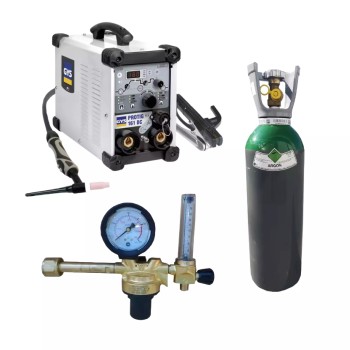 PACK: Saldatrice GYS PROTIG 161 DCHF + torcia 4m + Flussometro + Gas