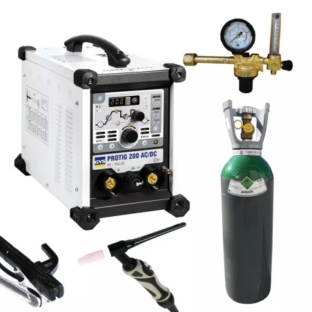 PACK: Lasapparaat GYS PROTIG 200 AC DCHF + toorts 4m + Drukregelaar + Gas