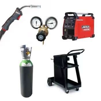 PACK: Máquina de soldar LINCOLN 180C + Tocha 3 m + Redutor de pressão + Gás + Carrinho