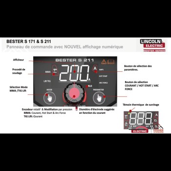 LINCOLN - B18268-1 Equipo de soldar inverter Bester S211
