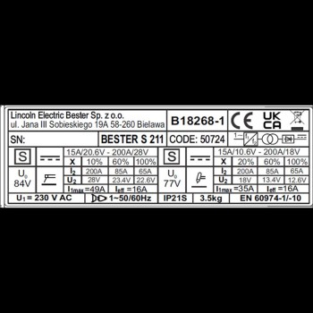 LINCOLN - B18268-1 Saldatrice inverter Bester S211