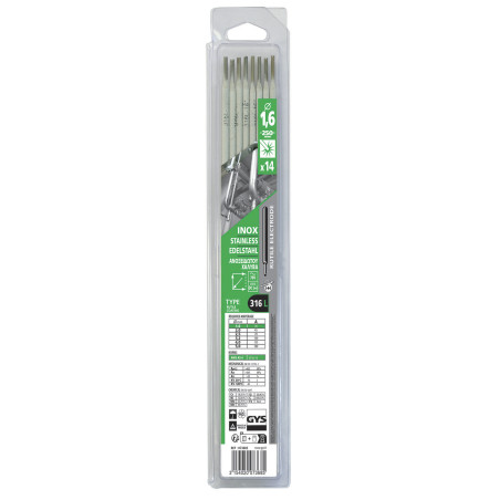 Pack de 14 électrodes INOX 316L Ø 1,6 mm GYS