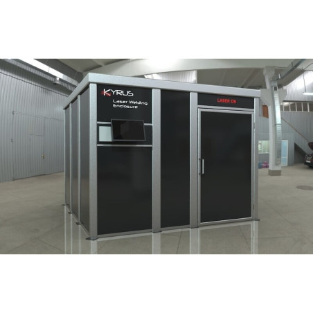 Cabina di saldatura laser classe 4 - 3x3m con porta a cerniera