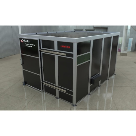 Cabine de soldadura laser classe 4 - 3x3m com porta deslizante