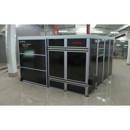 Cabine de soldadura laser classe 4 - 4x4m com porta deslizante