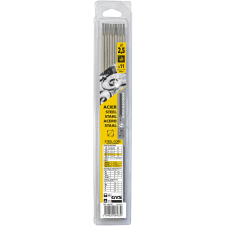 Pack de 11 électrodes ACIER rutiles Ø 2,5 mm GYS