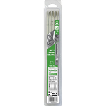 10 X électrodes inox 316 L pour soudure inox Ø 2,5 mm GYS