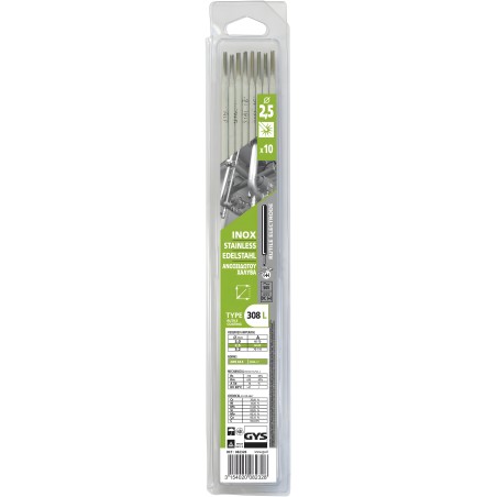 Pack da 10 elettrodi INOX 308L Ø 2.5 mm GYS