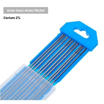 Electrodes Tungstène Cérium 2% (Grise) - Ø2,4x150 mm (x10)