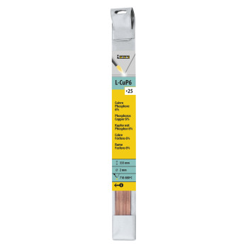 25 baguettes cuivre phosphore 6% Ø2.0 (L.333mm)