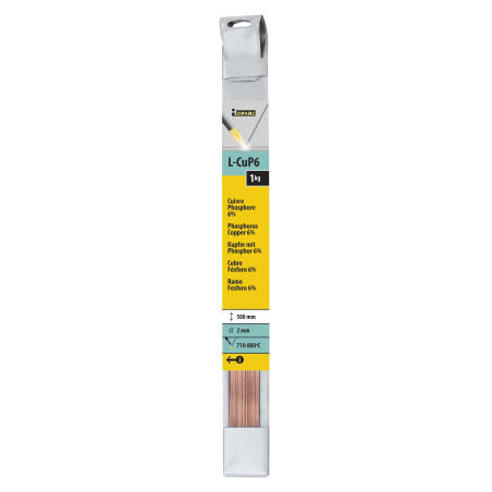 Baguettes cuivre phosphore 6% Ø2.0 (L.500mm) - 1kg