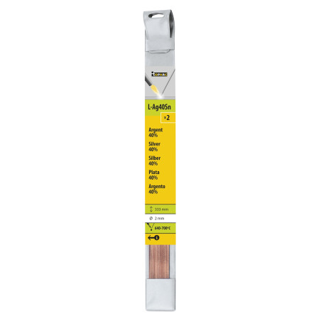 2 baguettes argent 40% Ø2.0 (L.333mm)