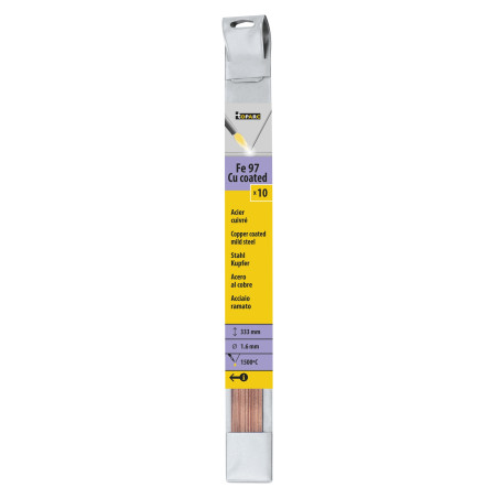10 baguettes acier cuivré Ø1.6 (L.333mm)
