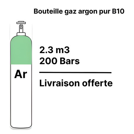 Lasgas fles Zuiver Argon - B10 - 2,2m³