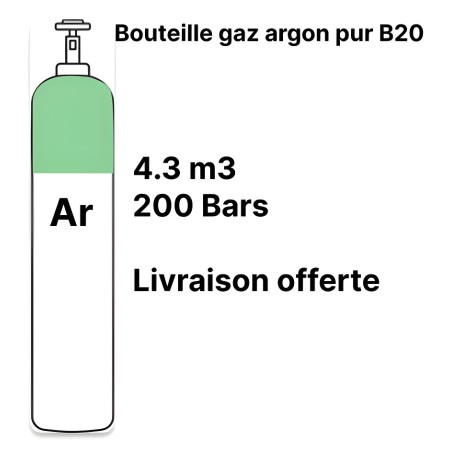 Schweißgasflasche Reines Argon - B20 - 4,3m³