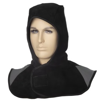 Capuz em couro crosta preto