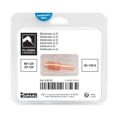 5 électrodes 45/125 A pour torche plasma MT-125 / AT-125