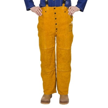 Pantalon en cuir croûte bovin