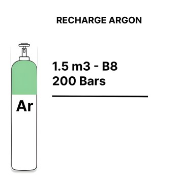 Ricarica bombola gas Argon Puro - B8 - 1,5m³