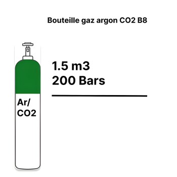 Hervulling gasfles Argon CO2 - B8 - 1,5m³