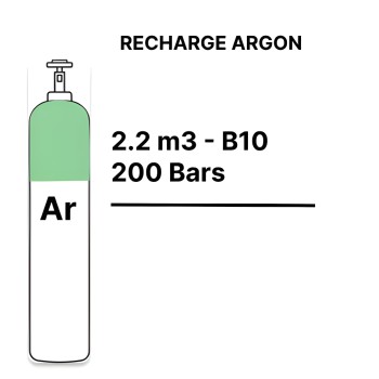 Nachfüllung Gasflasche Reines Argon - B10 - 2,3 m³ - 120,00 €