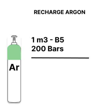 Recharge bouteille Gaz Argon Pur - B5 - 1m³