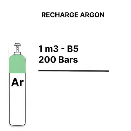 Hervulling gasfles Puur Argon - B5 - 1m³