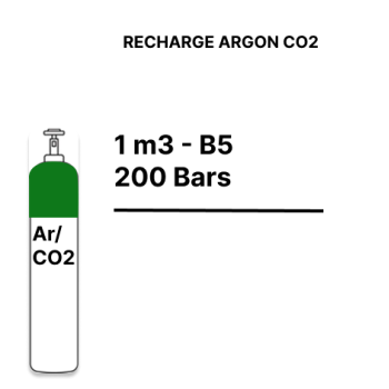 Recharge bouteille Gaz Argon CO2 - B5 - 1m³