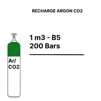 Hervulling gasfles Argon CO2 - B5 - 1m³