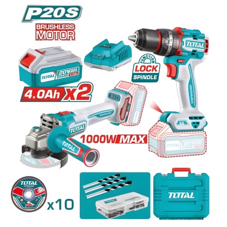 Pack klopboormachine + brushless accuslijper TCKLI20273E | 20 V