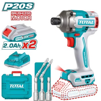 Berbequim aparafusador de percussão 1/4'' brushless a bateria TIRLI2028E | 20 V