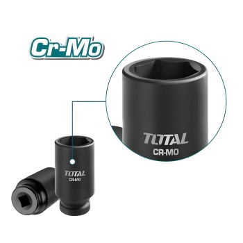 Set van 10 lange diepe doppen 1/2'' THKISD12102L | CrMo - Chroom-molybdeen